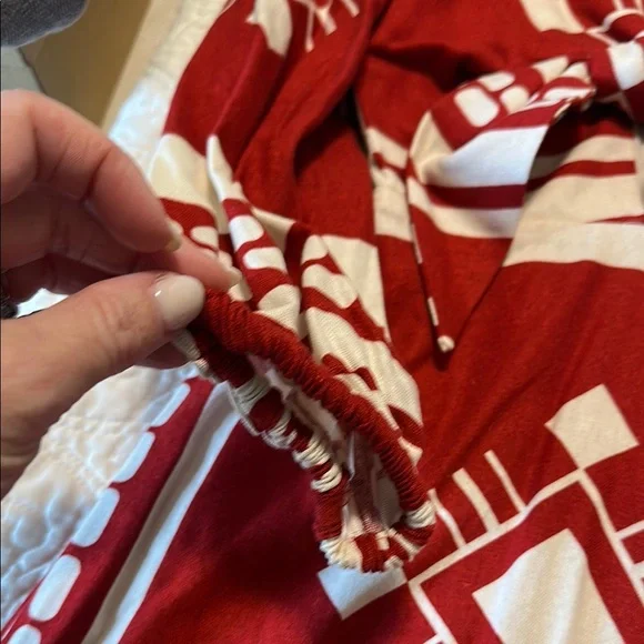 Caroline Constas linen Red and White Patterned Dress - Picture 4 of 5